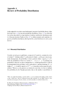 Appendix a Review of Probability Distribution
