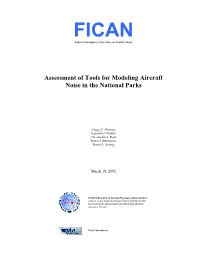Assessment of Tools for Modeling Aircraft Noise in the National Parks