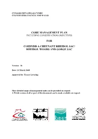 Core Management Plan For