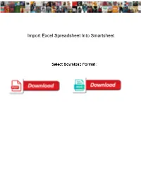 Import Excel Spreadsheet Into Smartsheet