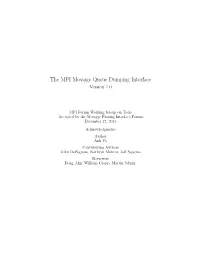 MPI: a Message-Passing Interface Standard