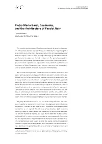 Pietro Maria Bardi, Quadrante, and the Architecture of Fascist Italy