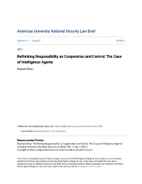 Rethinking Responsibility As Cooperation and Control: the Case of Intelligence Agents