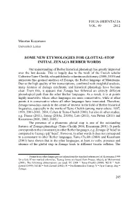 Some New Etymologies for Glottal Stop Initial Zenaga