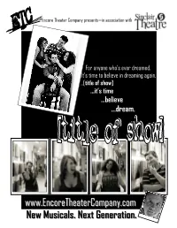 Title of Show Playbill BOOKLET FORM