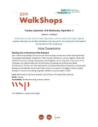 9:00 Am – 12:00 Pm Walkshops Are Fully Included with Registration, with No Additional Charges