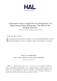 Comparison Between Digital Fresnel Holography and Digital Image-Plane Holography: the Role of the Imaging Aperture M