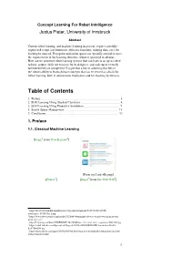 Concept Learning for Robot Intelligence Justus Piater, University of Innsbruck