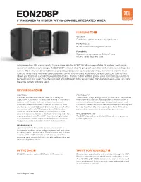 EON208P Spec Sheet