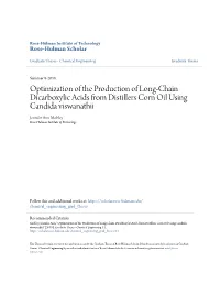 Optimization of the Production of Long-Chain Dicarboxylic Acids from Distillers Corn Oil Using Candida Viswanathii