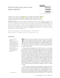 Read This Paper If You Want to Learn Logistic Regression