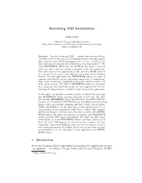Revisiting XSS Sanitization