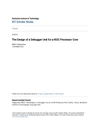 The Design of a Debugger Unit for a RISC Processor Core