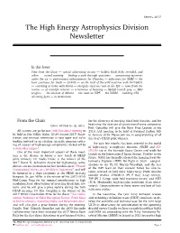 The High Energy Astrophysics Division Newsletter