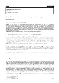 Transpodcast Universe. Narrative Models and Independent Community
