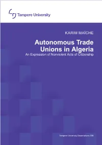 Autonomous Trade Unions in Algeria an Expression of Nonviolent Acts of Citizenship