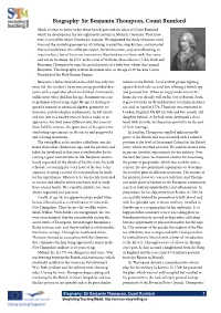Biography: Sir Benjamin Thompson, Count Rumford