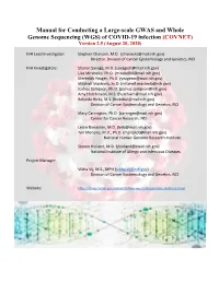Manual for Conducting a Large-Scale GWAS and Whole Genome