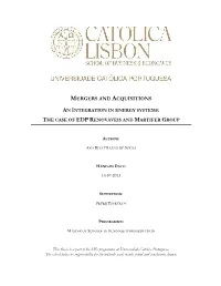 Mergers and Acquisitions