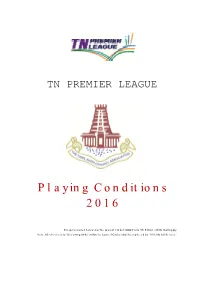 Playing Conditions 2016