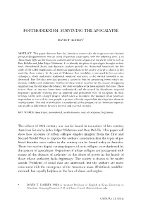 Postmodernism: Surviving the Apocalypse