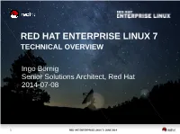 Red Hat Enterprise Linux 7 Technical Overview