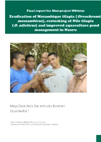 Restocking of Nile Tilapia (O