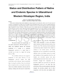 Status and Distribution Pattern of Native and Endemic Species in Uttarakhand