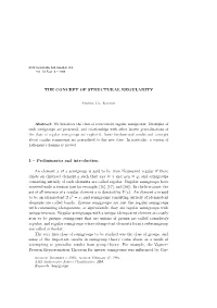 The Concept of Structural Regularity 1