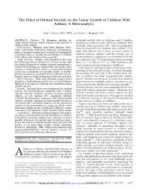 The Effect of Inhaled Steroids on the Linear Growth of Children with Asthma: a Meta-Analysis