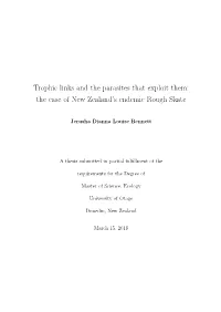 Trophic Links and the Parasites That Exploit Them: the Case of New Zealand’S Endemic Rough Skate