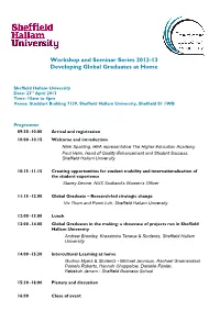 Workshop and Seminar Series 2012-13 Developing Global Graduates at Home