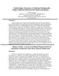 Zombie Fungi: Occurrence of Arthropod Endoparasitic Fungi at Different Altitudes in the Monteverde Region Hongos Zombies: Ocurre