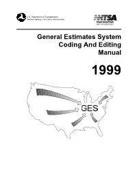 1999 GES Coding and Editing Manual 1999