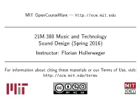 21M.380 Sound Design: Lecture Slides