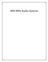 800 Mhz Radio System Public Safety Radio System Migration