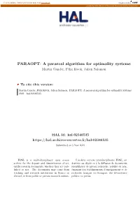 A Parareal Algorithm for Optimality Systems Martin Gander, Félix Kwok, Julien Salomon