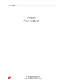 Appendix E Public Comments