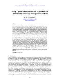 Fuzzy Dynamic Discrimination Algorithms for Distributed Knowledge Management Systems