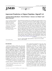 Improved Prediction of Signal Peptides: Signalp 3.0