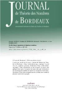 On the Binary Expansions of Algebraic Numbers Tome 16, No 3 (2004), P