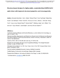 Structure-Based Design of a Highly Stable, Covalently-Linked SARS-Cov-2