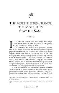 The More Things Change, the More They Stay the Same