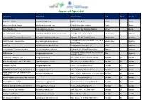 Approved Agent List