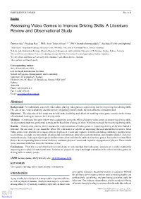 Assessing Video Games to Improve Driving Skills: a Literature Review and Observational Study