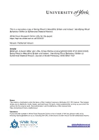 Being Ritual in Mesolithic Britain and Ireland : Identifying Ritual Behaviour Within an Ephemeral Material Record