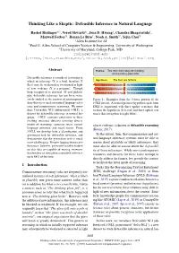 Defeasible Inference in Natural Language