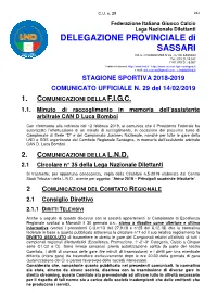 DELEGAZIONE PROVINCIALE Di SASSARI VIA S