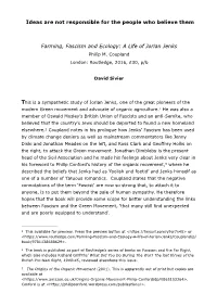 Farming, Fascism and Ecology: a Life of Jorian Jenks Philip M