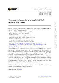 Geometry and Dynamics of a Coupled 4 D-2 D Quantum Field Theory